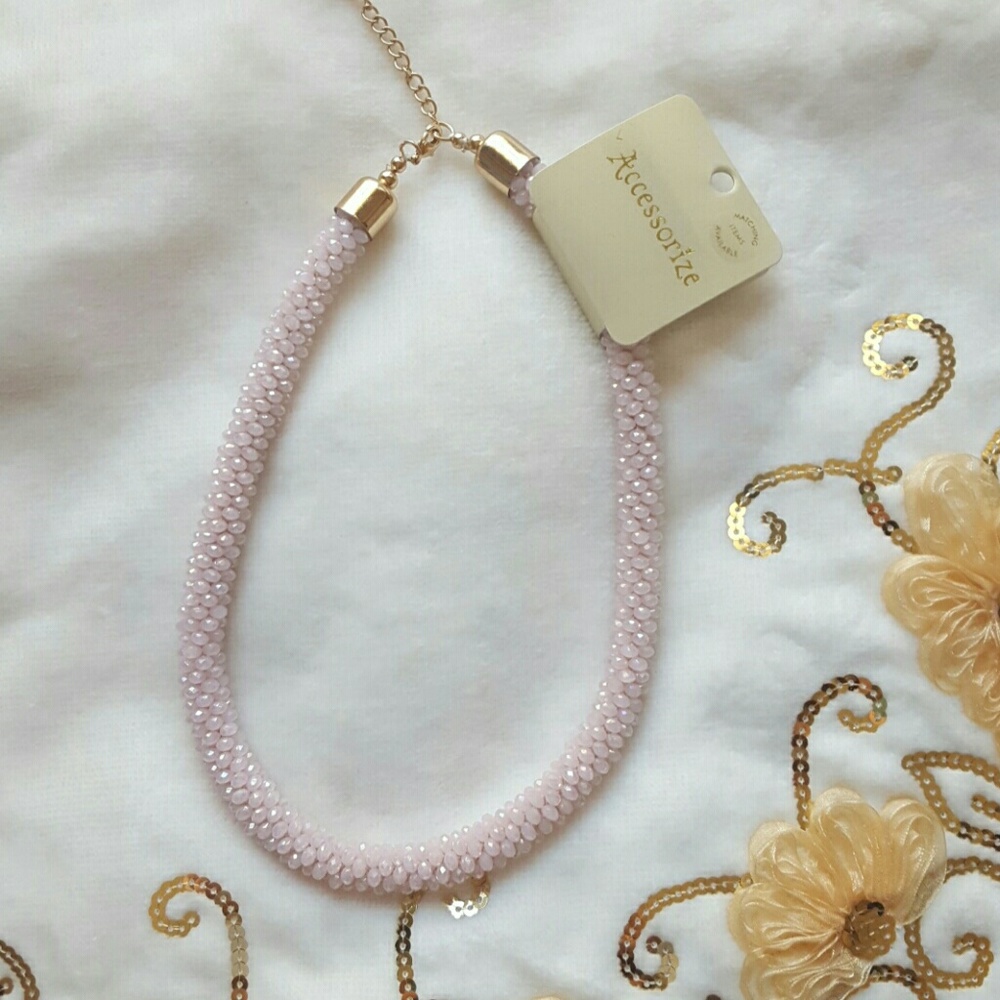 Accessorize pink beaded necklace